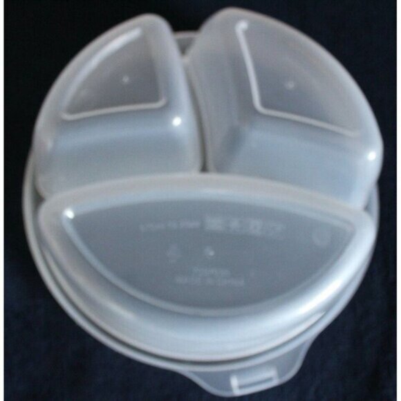 5 Pack Microwave Food Storage Travel Tray Containers Portion 3 Divided Plates - Picture 4 of 4